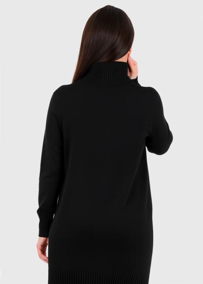 Annie melna džemperkleita ar augstu apkakli - back