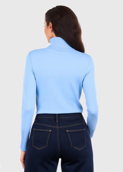 Angie gaiši zila bītlene ar augstu apkakli - back