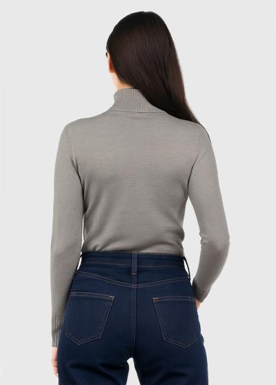 Angie gaiši brūna bītlene ar augstu apkakli - back