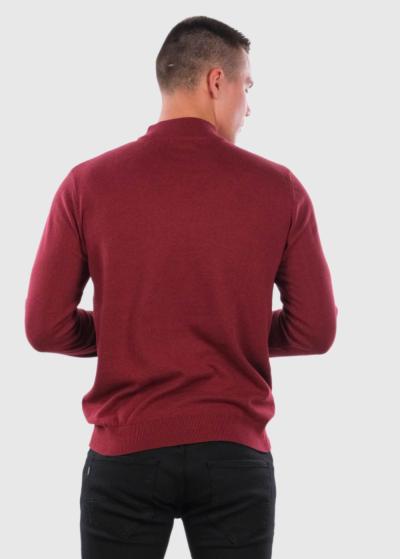 Eoghan bordo bītlene ar augstu apkakli - back