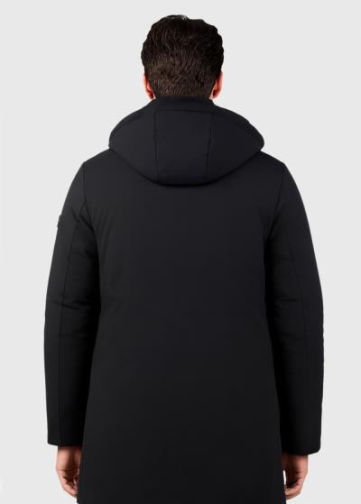 Melna jaka ar kapuci - back