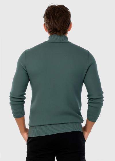 Autis zaļš džemperis ar augstu apkakli - back