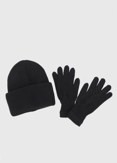 Ginny melns ziemas komplekts: cepure, šalle un cimdi - back