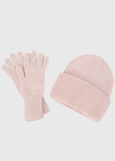 Vivi gaiši rozā ziemas komplekts: cepure, šalle un cimdi - back