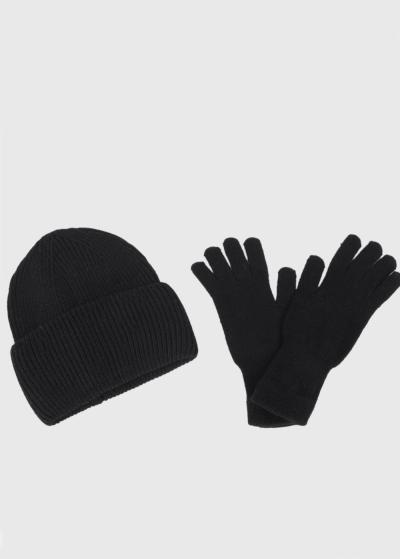 Vivi melns ziemas komplekts: cepure, šalle un cimdi - back