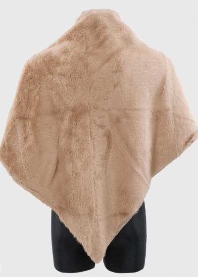 Vivienne bēša mākslīgās kažokādas šalle - back