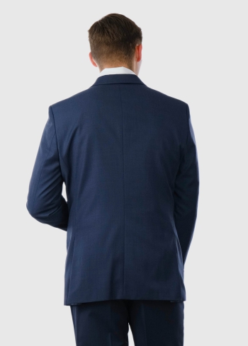 Francesco tumši zils pieguļošs uzvalks ar vilnu - back