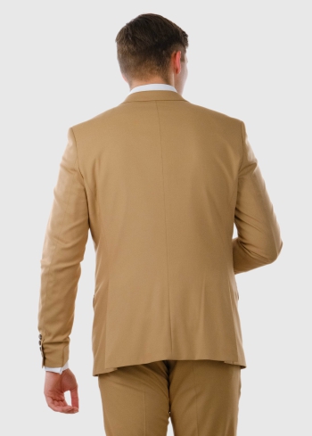 Fulvio tumši bēšs pieguļošais uzvalks - back