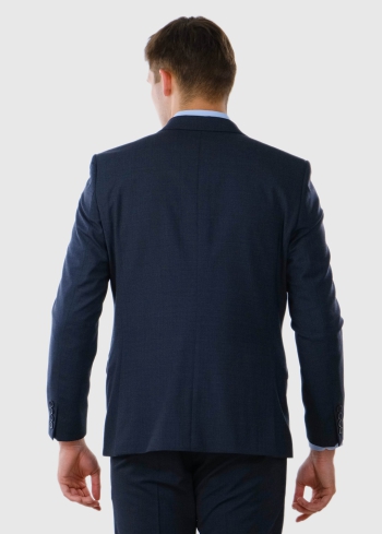 Galileo tumši zils pieguļošs uzvalks ar vilnu - back