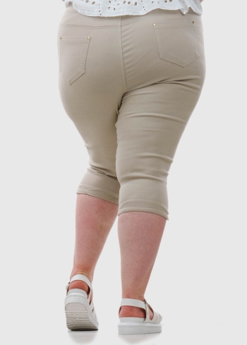 Marea Lielo izmēru gaiši bēšas saīsinātas bikses - back