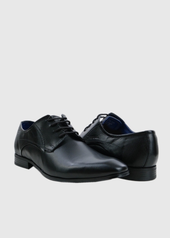 Bugatti melni ādas vīriešu apavi-brogi - back
