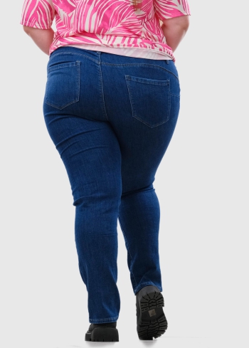 Balbina Slim Fit Lielo izmēru tumši zili džinsi - back