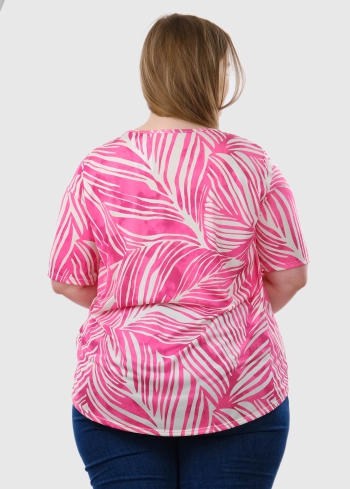 Ave Lielo izmēru rozā blūze ar īsām piedurknēm - back