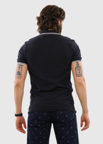 Narciso melns vīriešu polo krekls - back