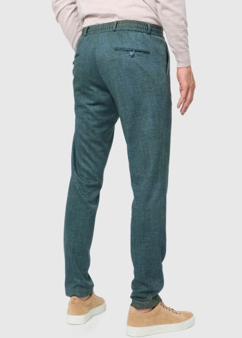 Porfirio Slim Fit zaļas vīriešu bikses - back