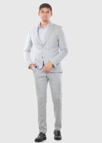 Pierino Slim Fit gaiši pelēkas vīriešu bikses - back