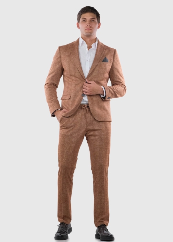 Oddo Slim Fit brūnas vīriešu bikses - back