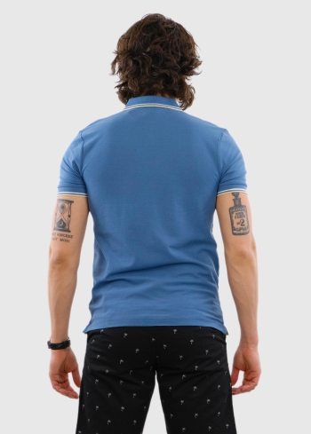 Narciso zils vīriešu polo krekls - back