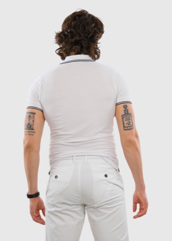 Narciso balts vīriešu polo krekls - back