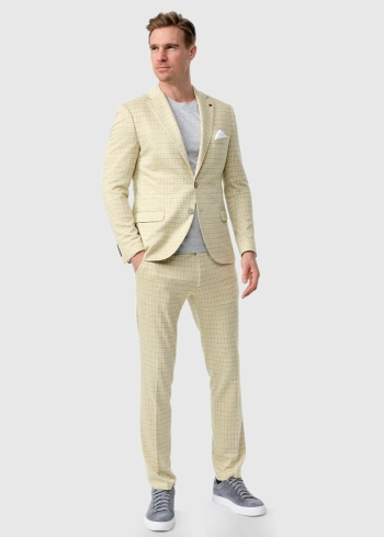 Mosè Slim Fit dzeltenas vīriešu bikses - back