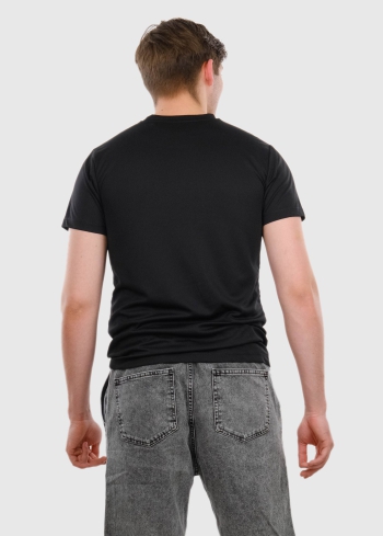 Modesto melns vīriešu vienkrāsains t-krekls - back