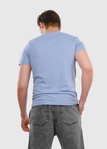 Aurelio Simple gaiši zils vīriešu t-krekls - back
