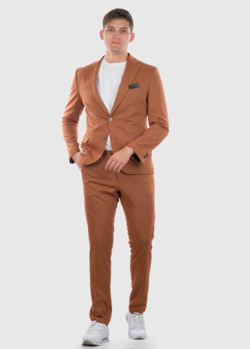 Luca Slim Fit gaiši brūnas vīriešu bikses - back