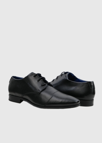Bugatti melni ādas vīriešu apavi-brogi - back