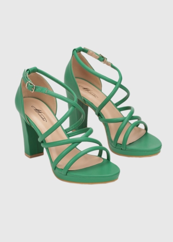 Luisa zaļas sandales ar augstu papēdi - back