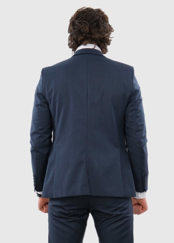 Raffaello tumši zils pieguļošs uzvalks ar vilnu - back