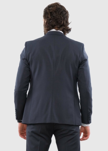 Raffaele tumši pelēks pieguļošs uzvalks ar vilnu - back