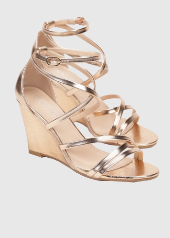 Maddalena zelta sandales uz platformas - back