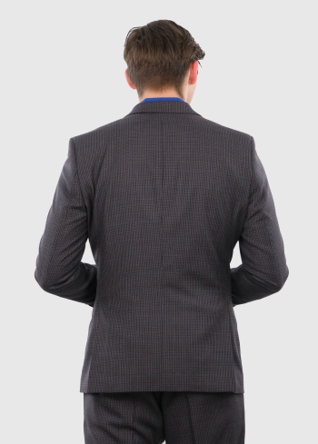 Ascanio tumši pelēks pieguļošs vilnas uzvalks - back