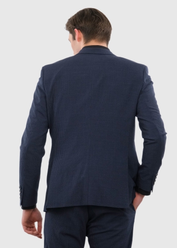 Alessio tumši zils pieguļošs uzvalks ar vilnu - back