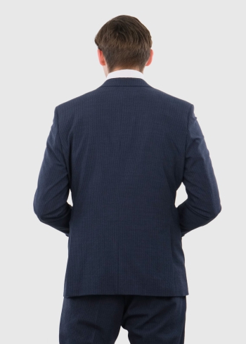 Alessio tumši zils pieguļošs uzvalks ar vilnu - back