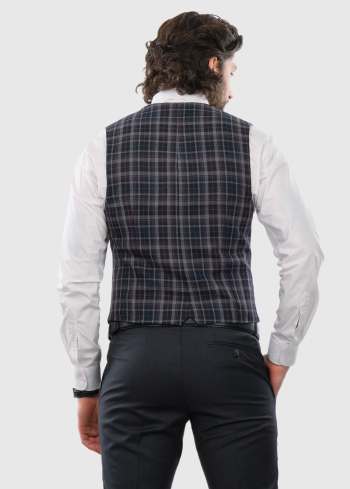 Arsenio klasiska rūtaina veste - back