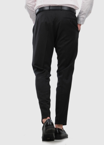 Arrigo Slim Fit melnas vīriešu bikses - back