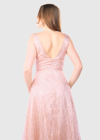 Nadia rozā gara vakarkleita - back