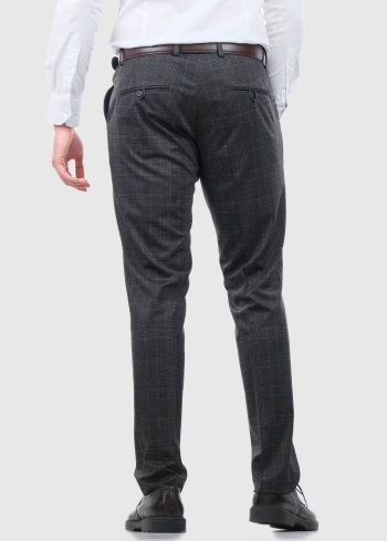 Mercurio Slim Fit tumši brūnas vīriešu bikses - back