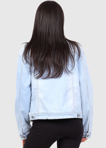 Iris gaiši zila sieviešu džinsa jaka - back