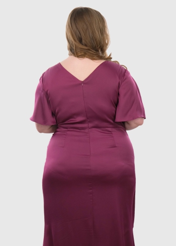 Luana Lielo izmēru bordo vakarkleita - back