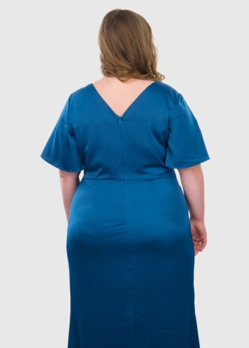 Luana Lielo izmēru tumši zila vakarkleita - back