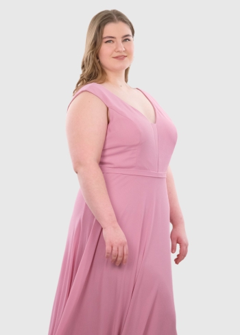 Venera Lielo izmēru gaiši rozā vakarkleita - back