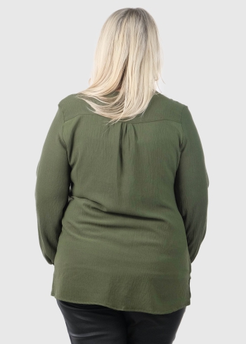 Jolanda Lielo izmēru haki blūze - back