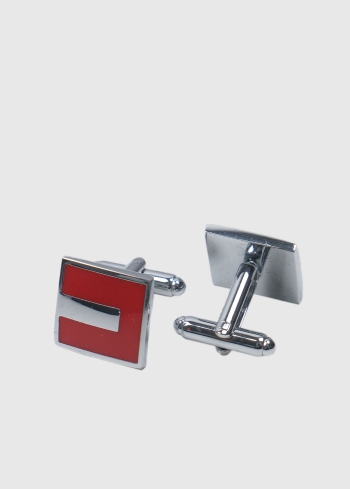 Bordo vīriešu kvadtrātainas aproču pogas - back