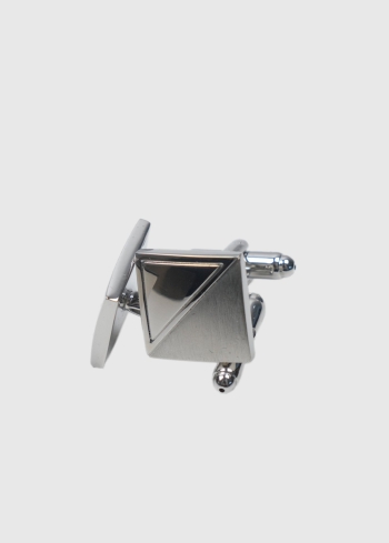 Sudraba vīriešu kvadtrātainas aproču pogas - back