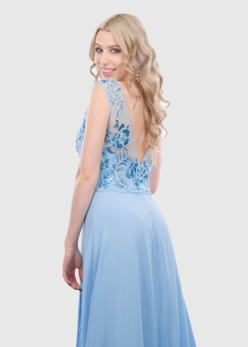 Ines gaiši zila gara vakarkleita - back