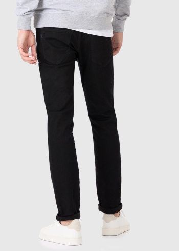 Slim Fit melni vīriešu džinsi - back