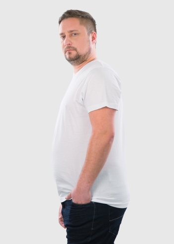 Aurelio Lielo izmēru balts vīriešu t-krekls - back