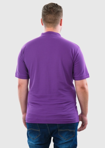 Ermanno Lielo Izmēru violets vienkrāsains polo t-krekls - back